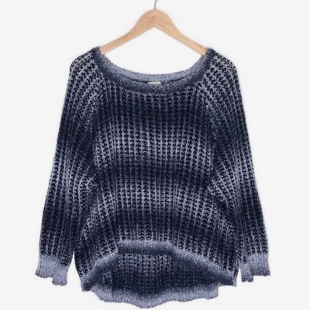 Anthropologie blue gradient knit sweater